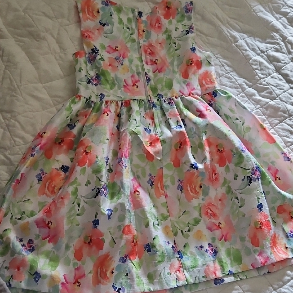 Bonnie Jean Mint Green Coat with Floral Dress - Picture 6 of 6